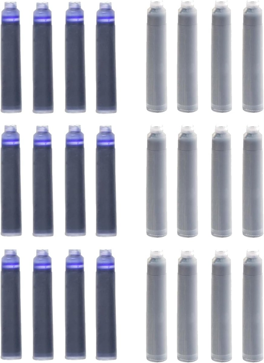 Vulpen inktpatronen - 12 blauwe en 12 zwarte - ideaal voor schrijven - ShopVlot