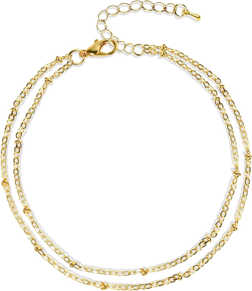 Enkelbandje dames - gouden glitter - waterdicht - verstelbaar voor zomerse stijl - ShopVlot
