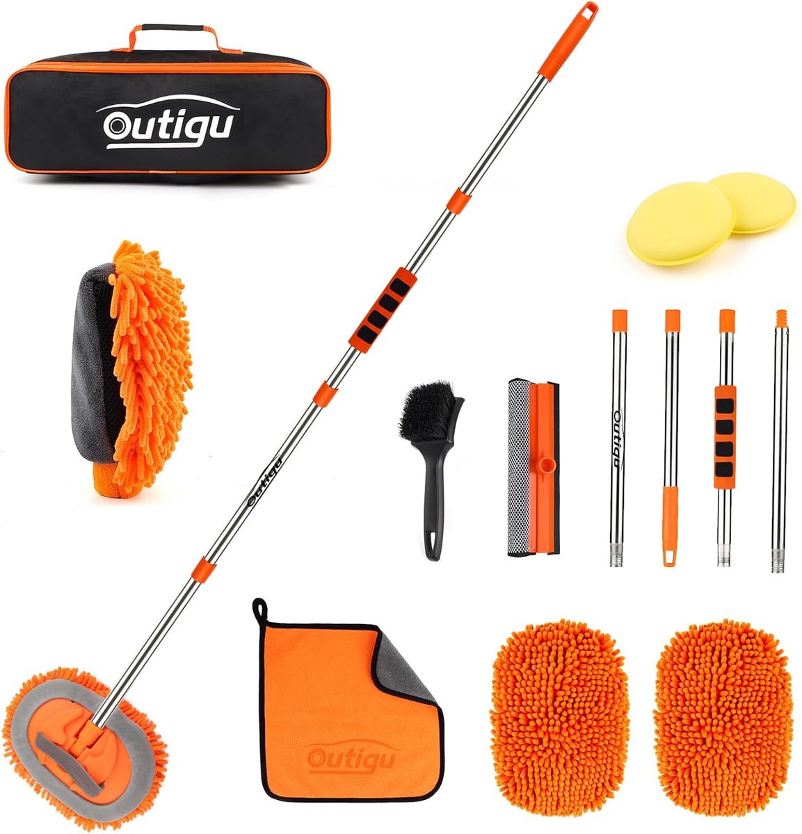 Wasstraat kit 62 inch - microvezel chenille - verstelbare handgreep - ideaal voor autowassen - ShopVlot