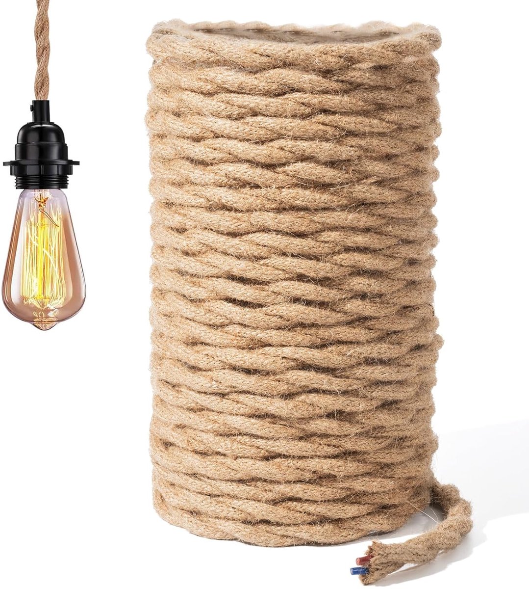 LED Verlichting 2-polig 10 m - Gevlochten textiel - Hoogwaardige flexibele kabel - Ideaal voor decoratieve verlichting - ShopVlot