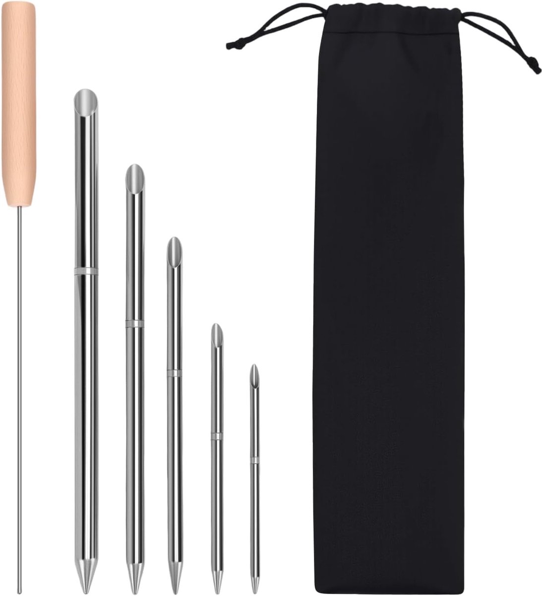 Rope Joint Tool Set 7-delig - Roestvrij staal - 5 maten fids - Voor snel splicen van touwen - ShopVlot