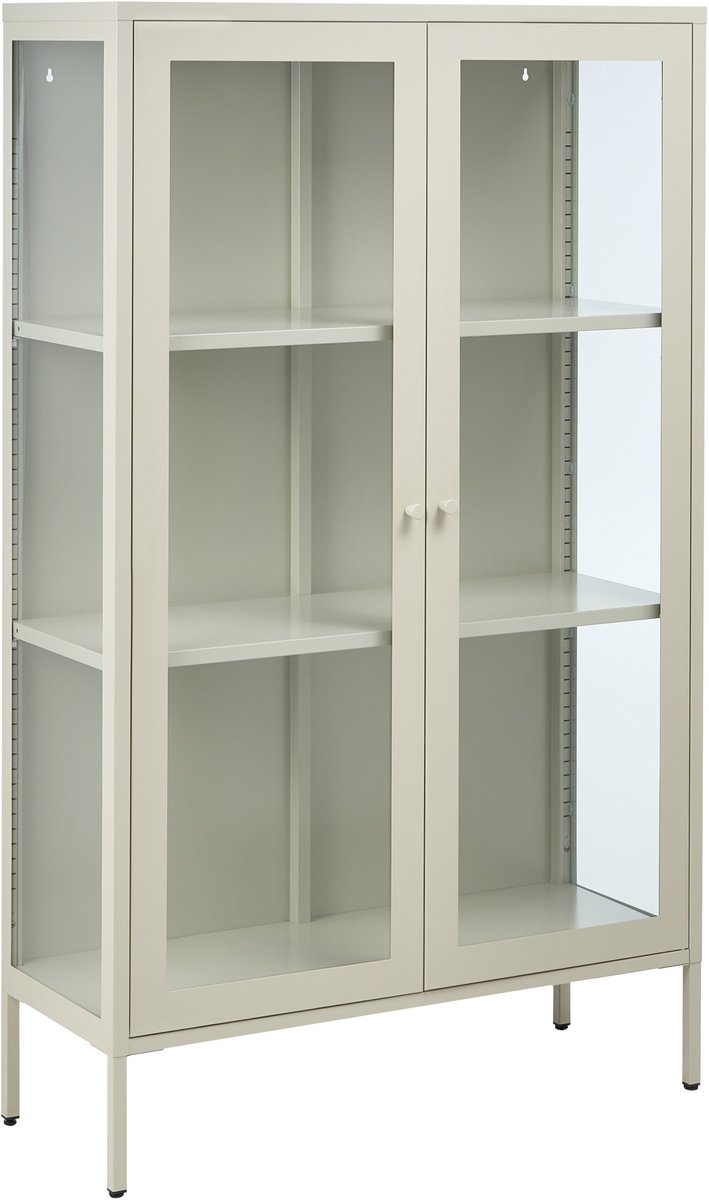 NASH - Vitrinekast - Lichtbeige - Staal