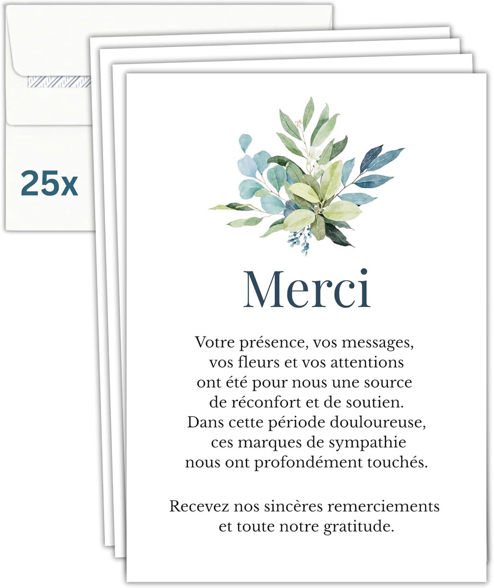 Bedankkaarten 25 stuks - Postkaart formaat - 350 g papier - Eenvoudig en elegant ontwerp - Persoonlijke dankbetuiging - ShopVlot