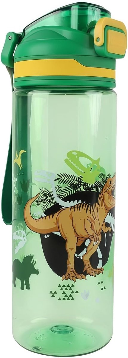 Drinkfles 650 ml - lekvrij - BPA-vrij - one-touch-opening - ideaal voor school en buitensport - ShopVlot