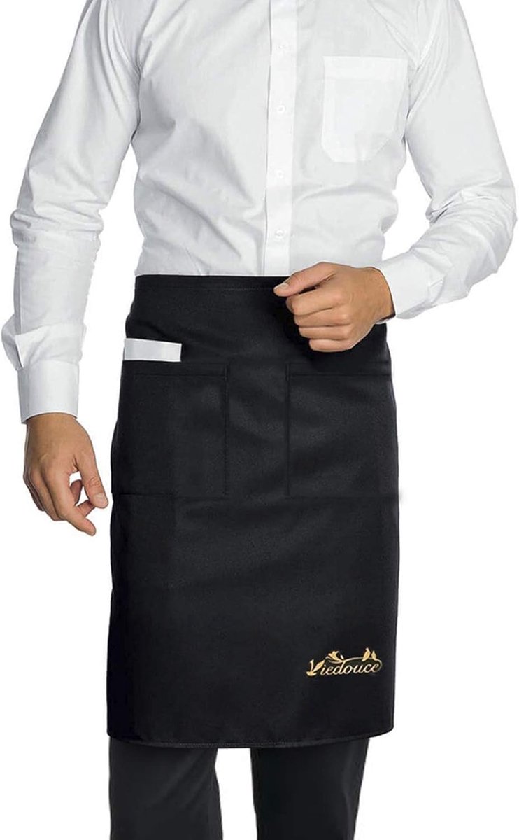 Keuken Schort Waterdicht Korte Taille - Zacht en Comfortabel - 2 Zakjes - Ideaal voor Koken en BBQ - ShopVlot