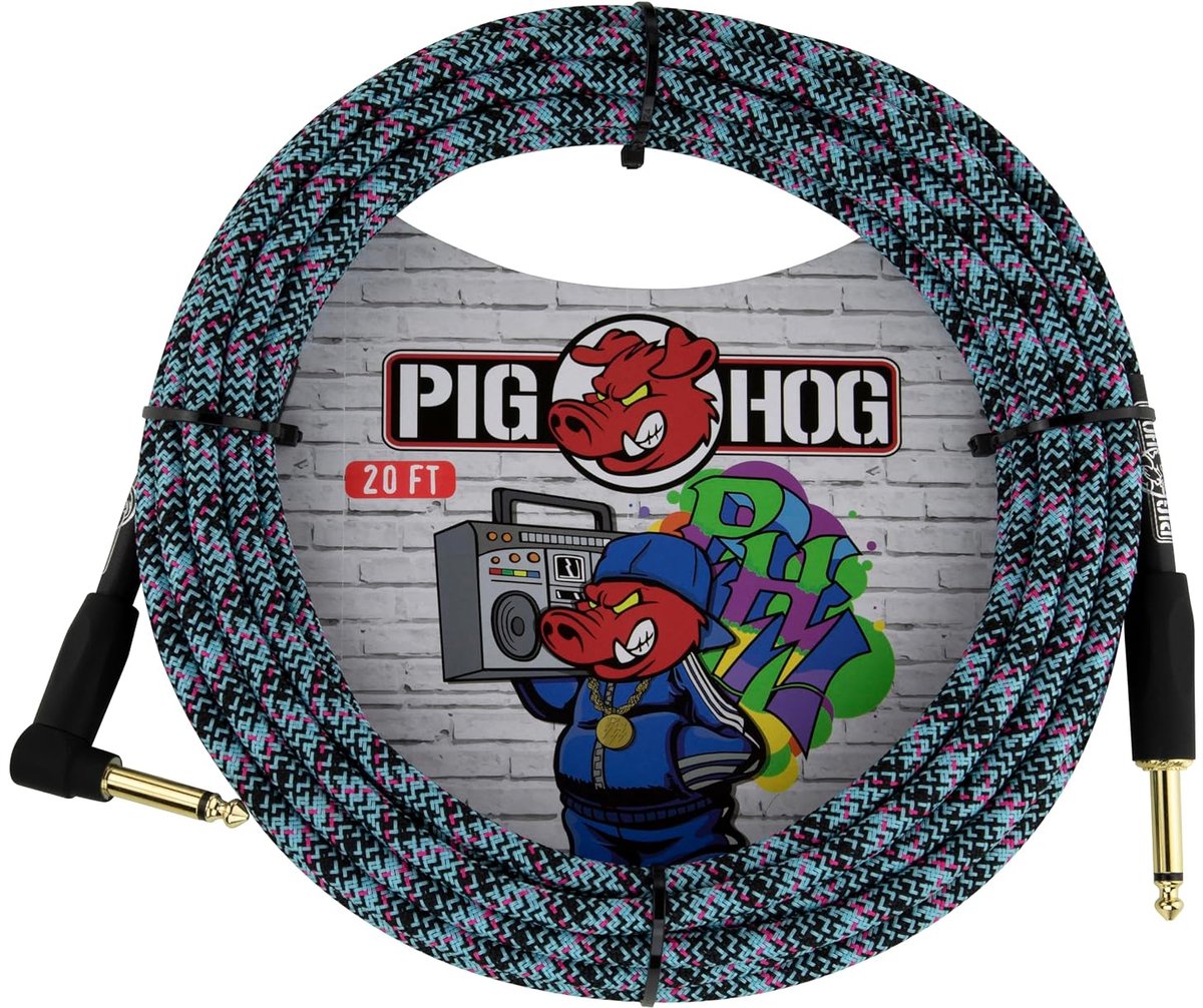 Instrumentenkabel 6 meter - Premium kwaliteit - Blauwe graffiti - Duidelijke geluidsweergave - ShopVlot