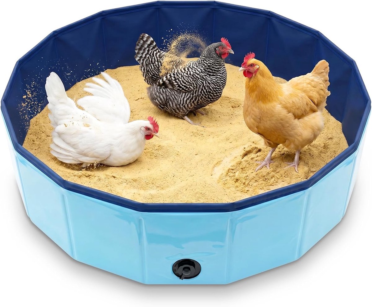 Hanen zandbad 80 x 20 cm - Vouwbaar PVC - Waterdicht en kauwbestendig - Ideaal voor optimale hygiëne - ShopVlot