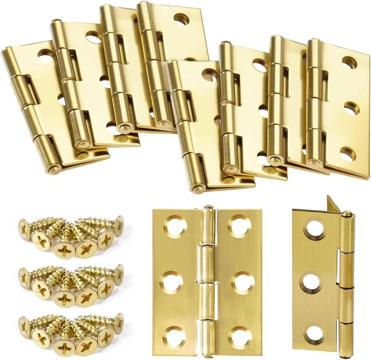 Deurenhengsels 44 x 32 mm - RVS met gouden coating - 10 stuks voor meubels - Duurzaam en corrosiebestendig - ShopVlot