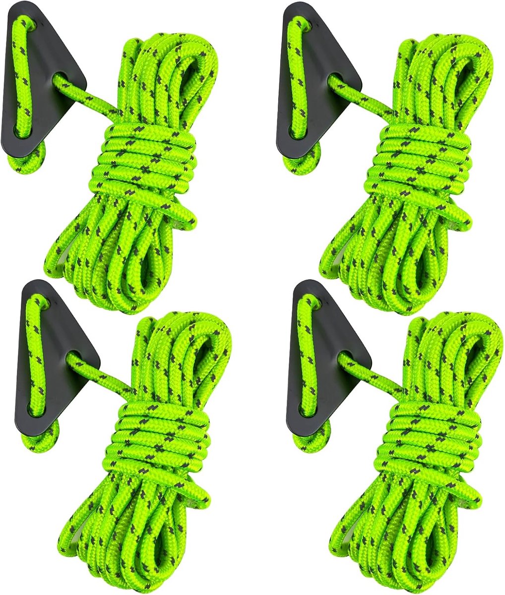 Tenttouw 4 x 4 m - Nylon reflecterend - Tensioner inbegrepen - Ideaal voor camping - ShopVlot