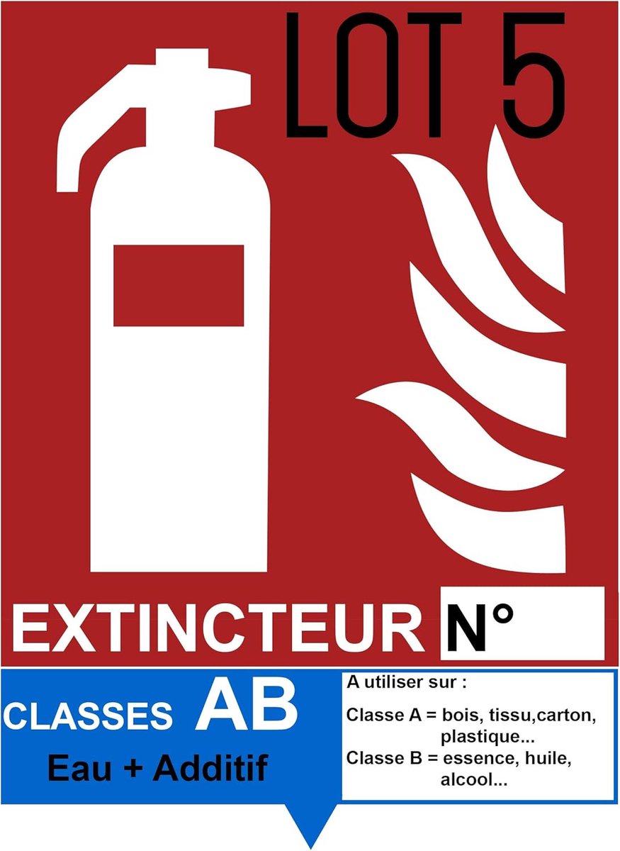 AB brandblusser + additieven - zelfklevend vinyl - waterbestendig - ideaal voor buitengebruik - ShopVlot