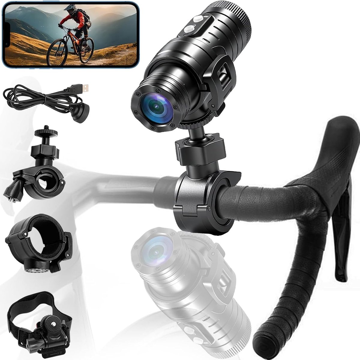 Fiets/Motorfiets Helm-Dashcam - 1080P - Waterdicht - Live streaming via wifi - ShopVlot