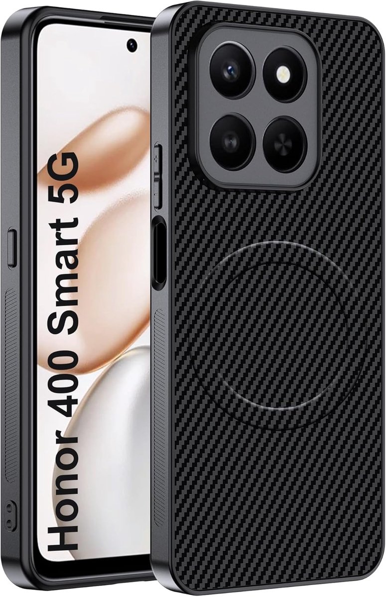Mobiele hoes Honor 400 Smart 5G - Carbon Fiber - Schockproof - Bescherming voor camera - ShopVlot