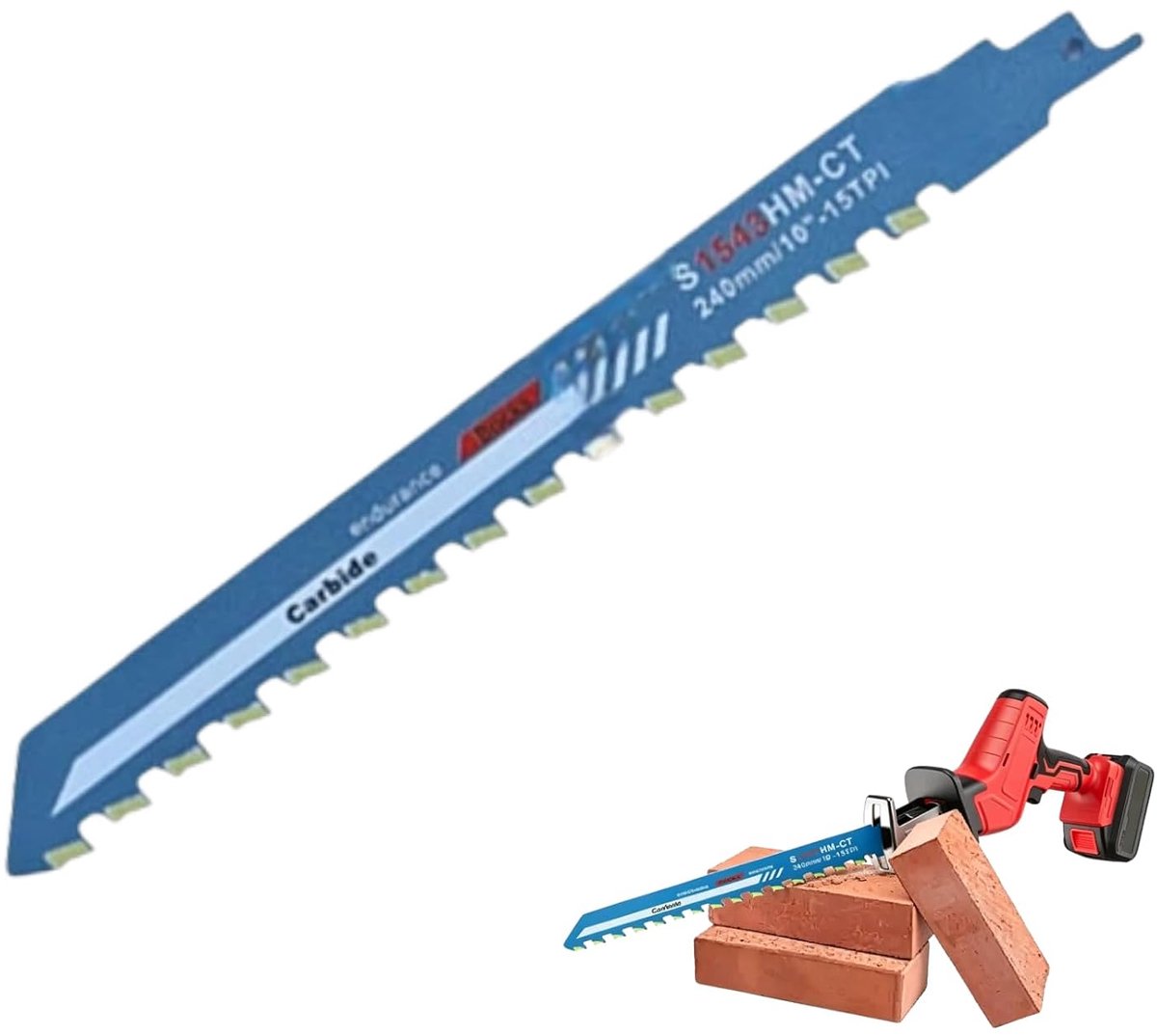 Reciprozaagblad 240 mm - hardmetaal - flexibel - perfect voor bochten in gasbeton - ShopVlot