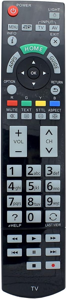 Afstandsbediening vervanging - voor Panasonic TV - direct klaar voor gebruik - zonder programmeren - ShopVlot