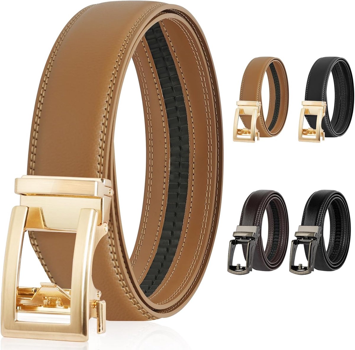 Dames riem met automatische gesp - verstelbare leren ratelriem - geschikt voor casual en formele outfits - ShopVlot