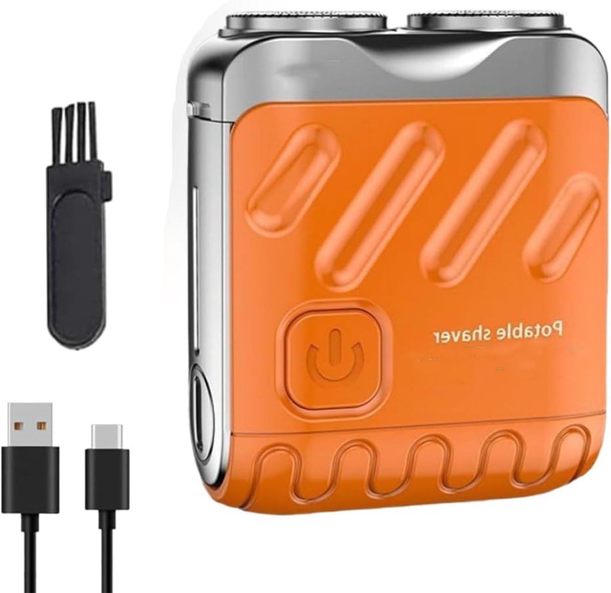 Mini Scheerapparaat - Elektrisch Scheermes - Reizen en Dagelijks Gebruik - Dubbele Ring Zwevende Messen - 59x50x24mm - Oranje