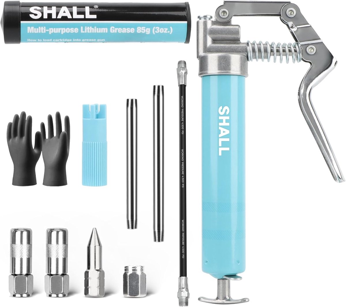 Mini vetspuit 3,52OZ - hoge druk 3000 PSI - complete set met accessoires - ideaal voor nauwkeurig smeren - ShopVlot
