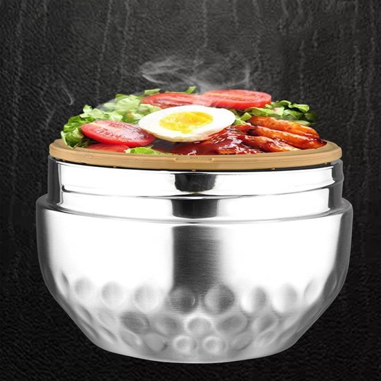 Rvs Lunchbox - Dubbele Laag Box - Maaltijden Meenemen - Lekvrij Ontwerp - 1 Liter - Enkele Kleur — afbeelding 2