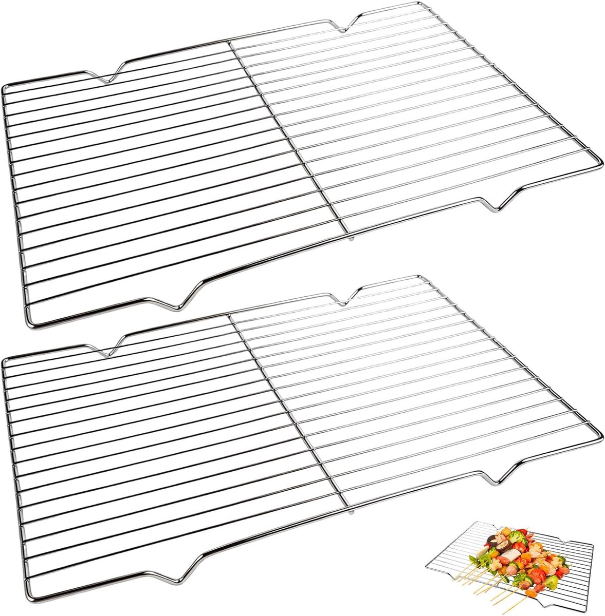 Bakrooster 20,5x30cm - RVS koeling - Antirust en corrosiebestendig - Ideaal voor het bakken - ShopVlot
