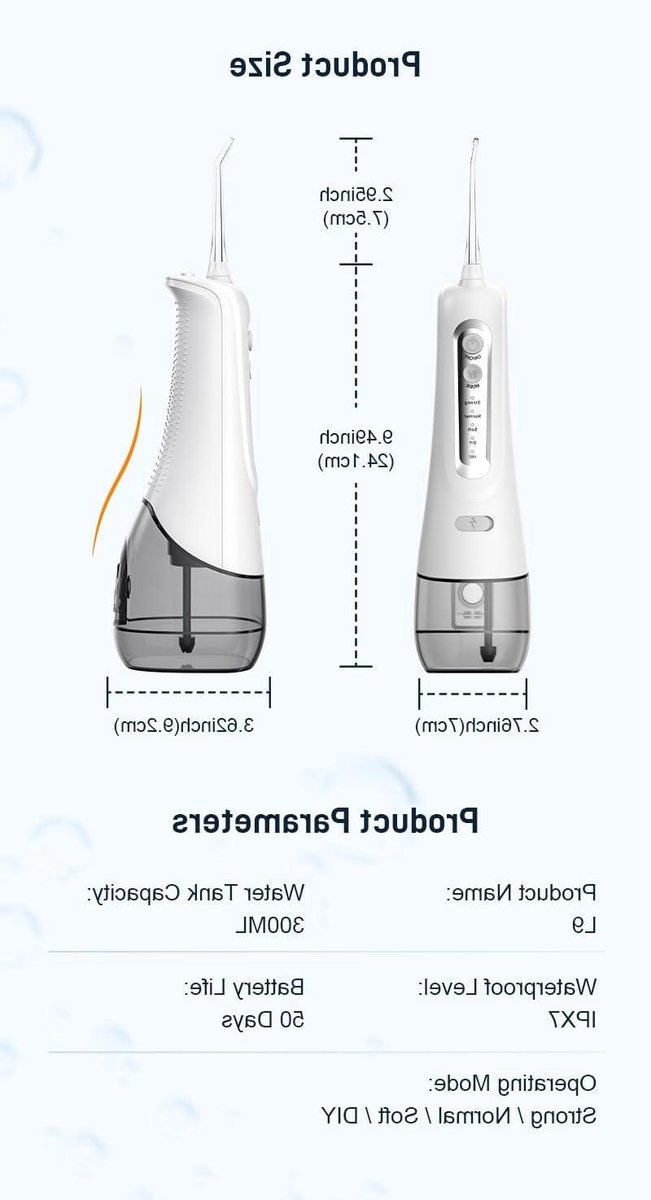Water Tandheelkundige Flosser - Monddouche Irrigator - Mondhygiëne Verbeteren - 5 Modi 4 Jet Tips - 300 ml Watertank - Wit