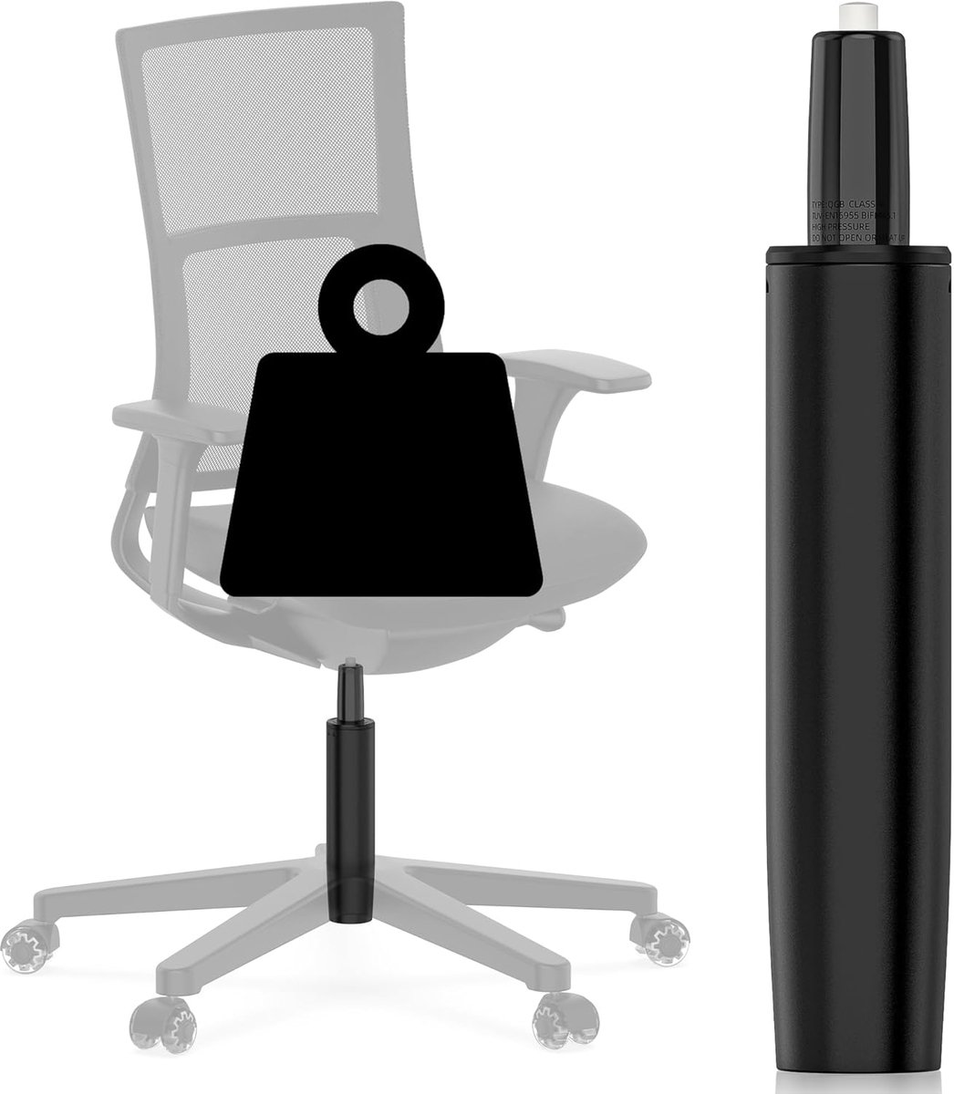 Gasveer voor bureaustoelen - Hoogte verstelbaar - Tot 500 kg belastbaar - Duurzaam en corrosiebestendig - ShopVlot