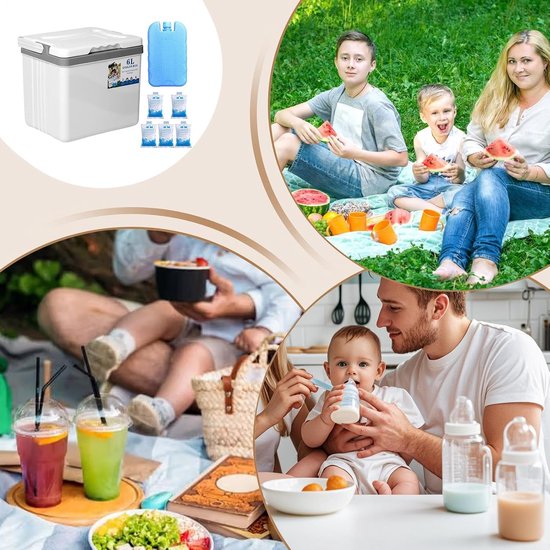 Waterdichte Koelbox - Draagbare Opslag - Buitenactiviteiten - Hoge Weerstand - 6 liter - Grijs — afbeelding 5