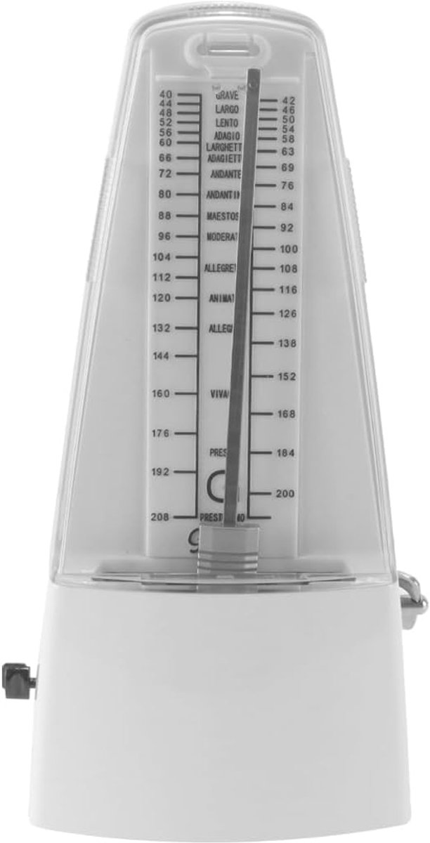 Mechanische Metronoom - Piramide Stijl - Wit - Perfect voor Piano en Gitaar - ShopVlot