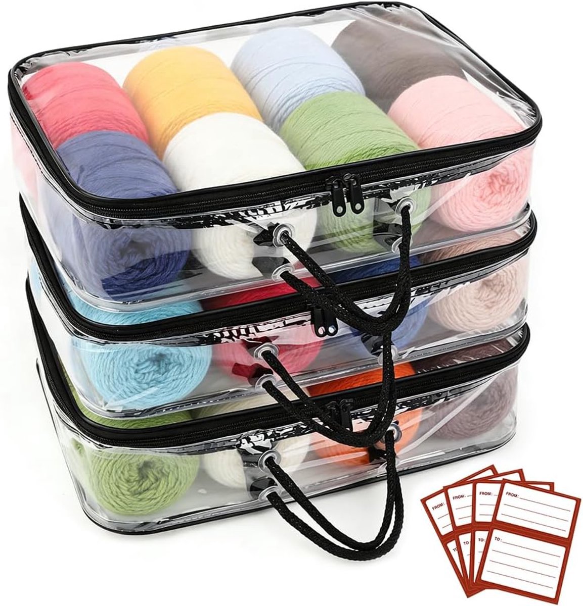 Yarn Organizer - Transparant - Dustproof met Rits - Voor een overzichtelijke wolopslag - ShopVlot