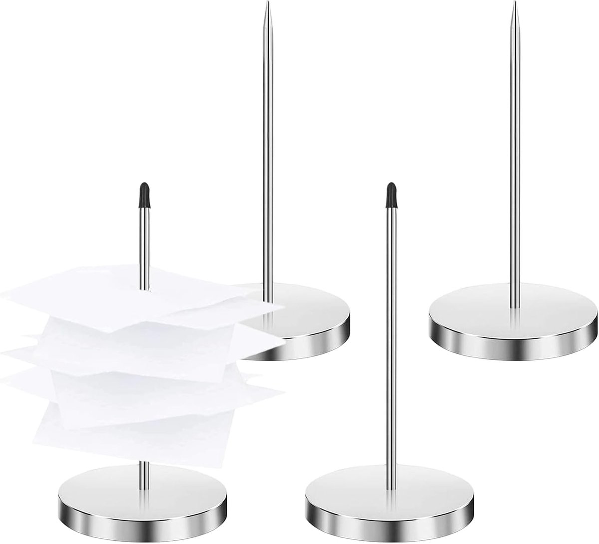 Memo houder 14cm - RVS - ronde voet - ideaal voor kantoor en horeca - ShopVlot