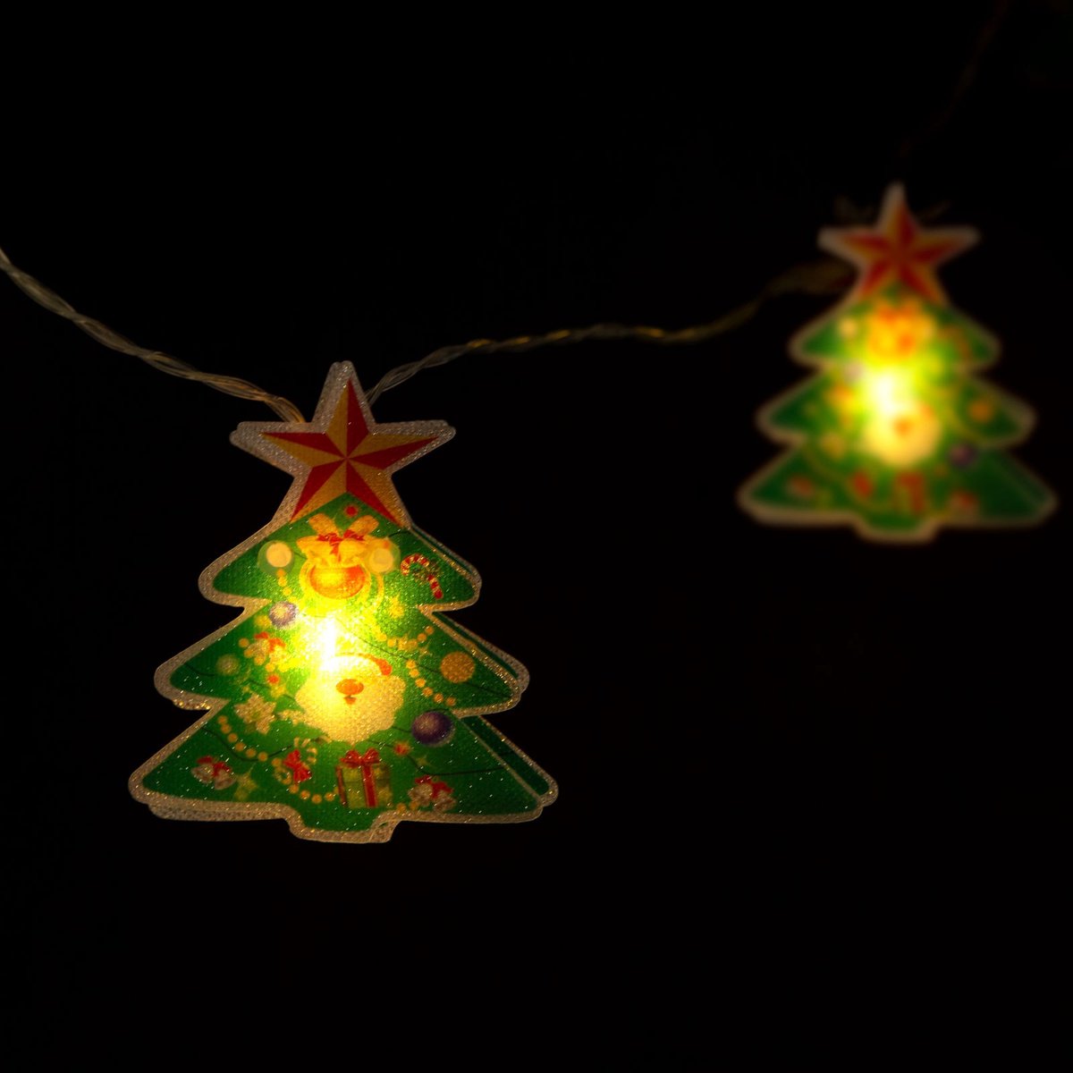 LED lichtsnoer - Kerstboom - 10 LED - 1,35 meter - warmwit - 2 x AA 1 Stuks [58911]