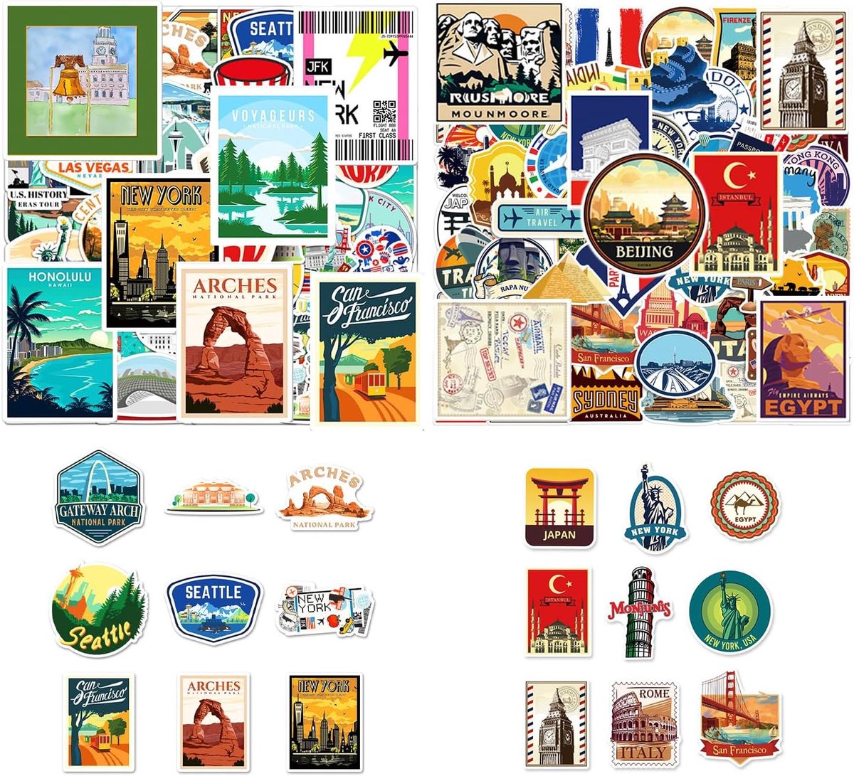 Vakantiereisstickers 2 Pakjes - Waterdicht Zelfklevend - Geschikt Voor Koffers - Persoonlijk Je Spullen - ShopVlot