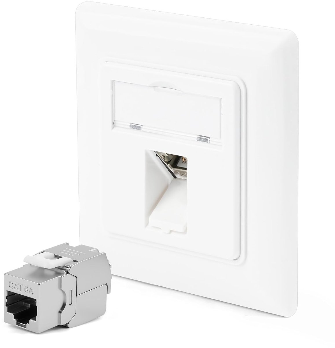 Netwerkverbinding CAT 6A - 1 x RJ45 Keystone Port - 10 Gigabit Ethernet - Stabiele HD video transmissie - ShopVlot