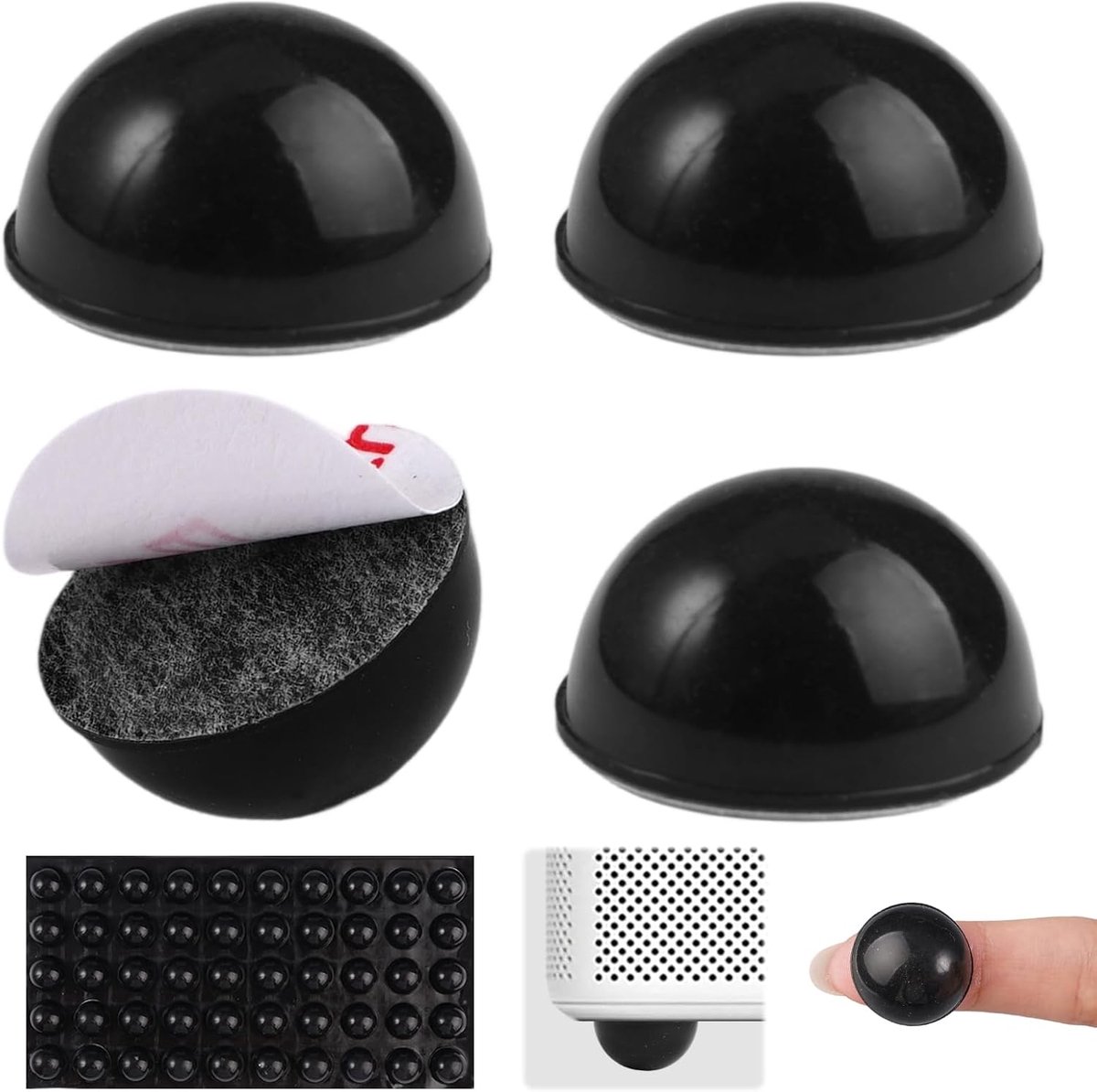 Rubberen voeten zelfklevend 50 stuks - 18mm silicone bumpers - schokabsorberend - geluidsreductie voor elektronica - ShopVlot