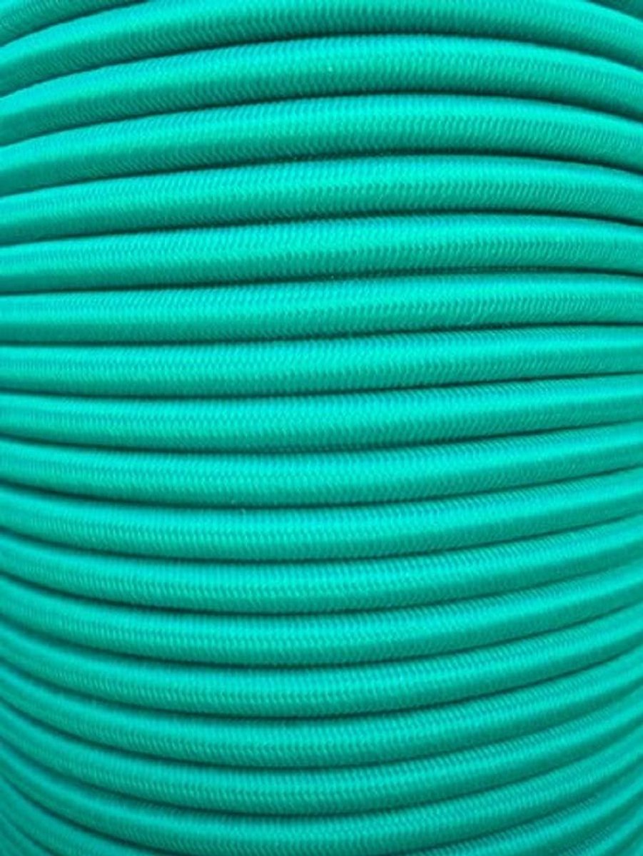 Expander touw 8mm - 20m groen - rubberen kern - weerbestendig en elastisch - ShopVlot