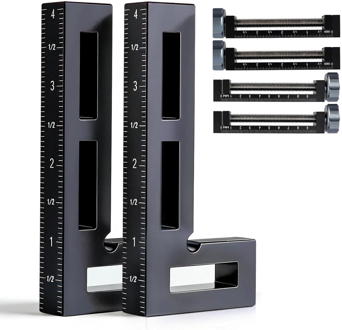 Hoekfixatie klemmen 90 graden - 4 stuks aluminiumlegering - vierkant 4x4 inch - ideaal voor houtbewerking - ShopVlot