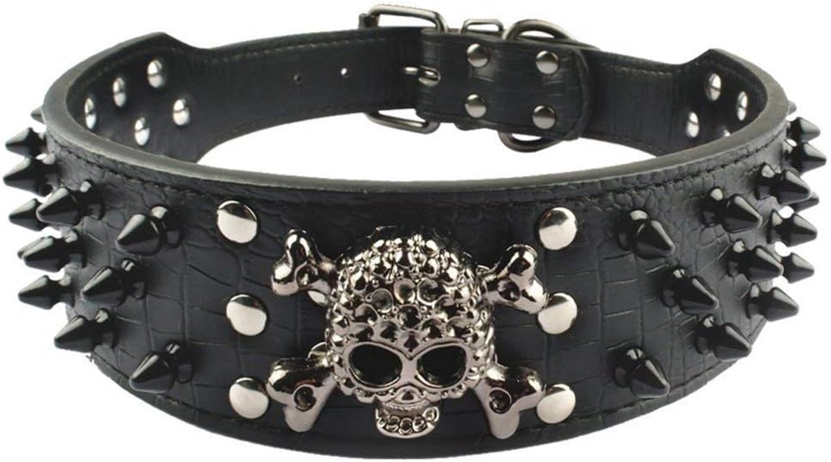 Hondenhalsband met scherpe punten - 2 inch breed - PU leer - Duurzaam en stijlvol - ShopVlot