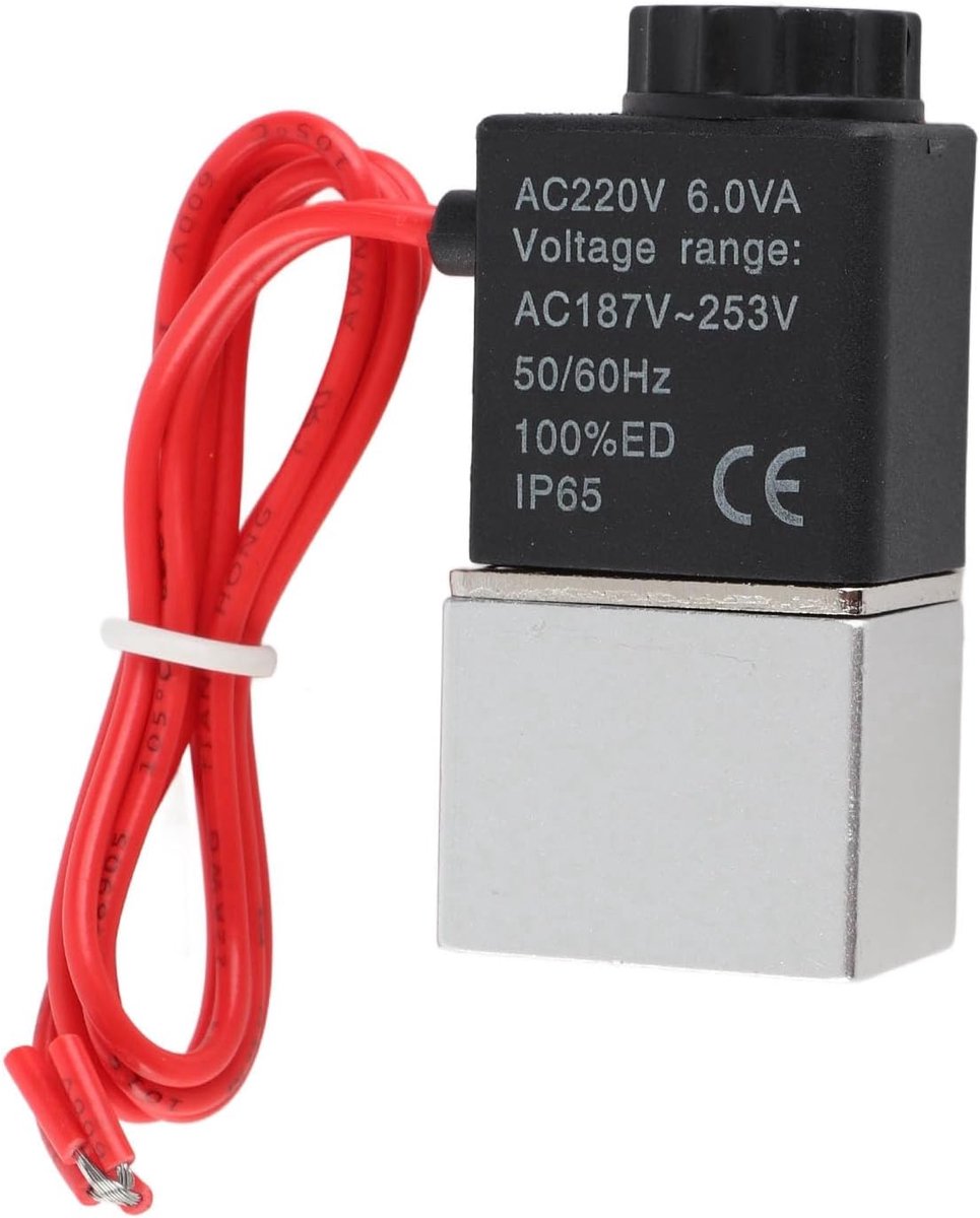 Pneumatische solenoidklep 2 weg - aluminium legering - normaal open - geschikt voor lucht en water - ShopVlot