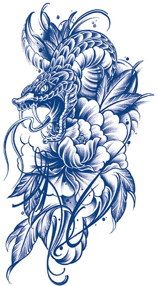 Tijdelijke tattoo Bloemen stoer 2 weken