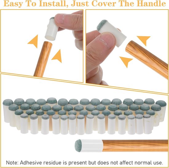 Pool cue tips 60pcs - slip-on vervangset - neopreen rubber - ideale oplossing voor tip vervanging - ShopVlot — afbeelding 3