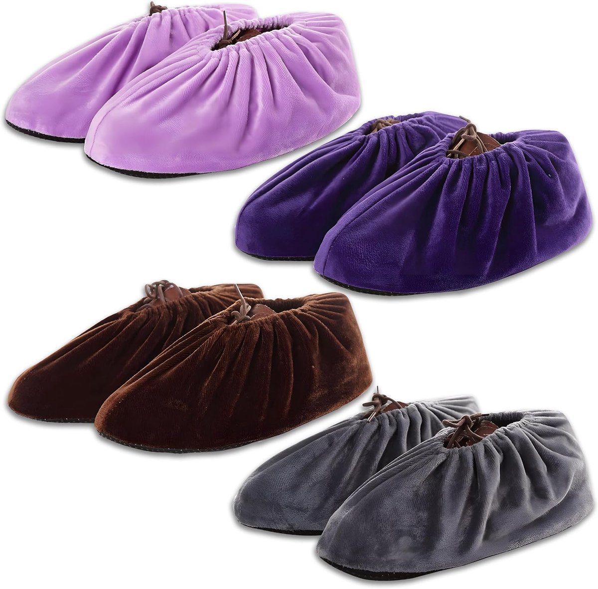 Herbruikbare Schoenhoezen 4 Pairs - Wasbare Overschoenen - Antislip Zool - Voor Thuisgebruik - ShopVlot