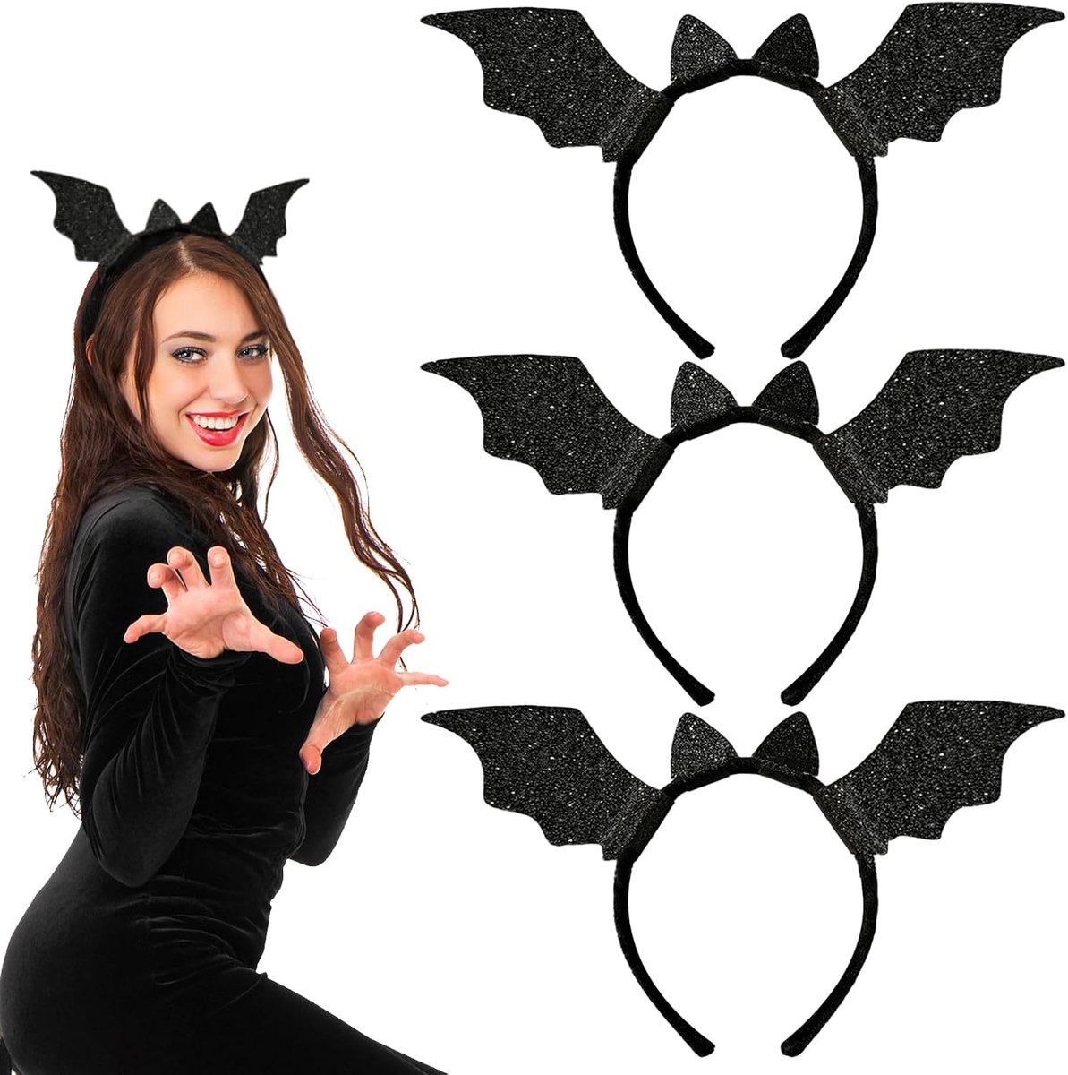 Bat Wings Hoofdband - Glitters - Vampier Bat Oren - Perfect voor Halloween Feest - ShopVlot