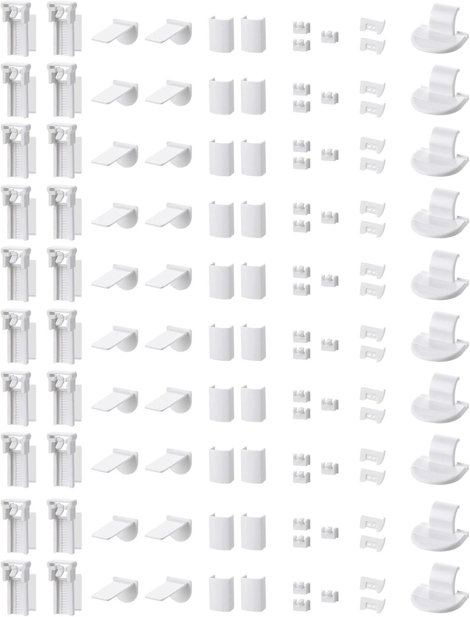 Plissee vervangingsonderdelen set 120 stuks - witte klemsteunen - eenvoudig te installeren - ShopVlot