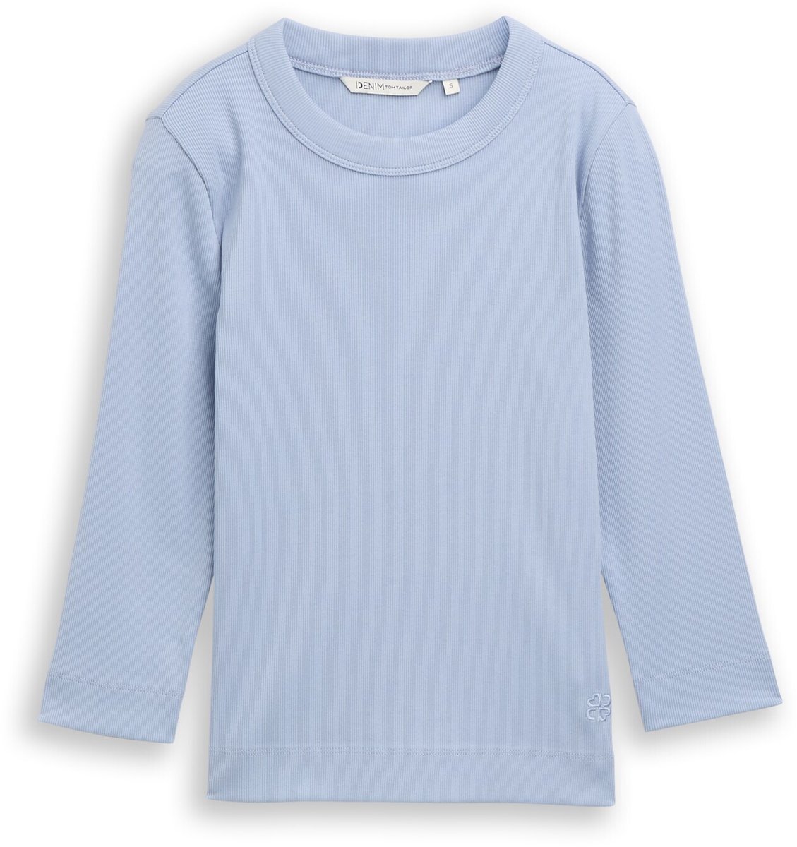 Tom Tailor Denim - Slim fit shirt met lange mouwen en geribde structuur - Maat M - foggy sky blue