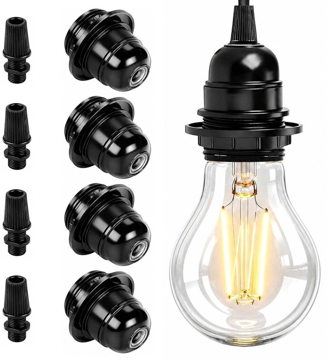 E27-lampfitting 250 V 4 A - bakeliet - hittebestendig - ideaal voor tafellampen - ShopVlot