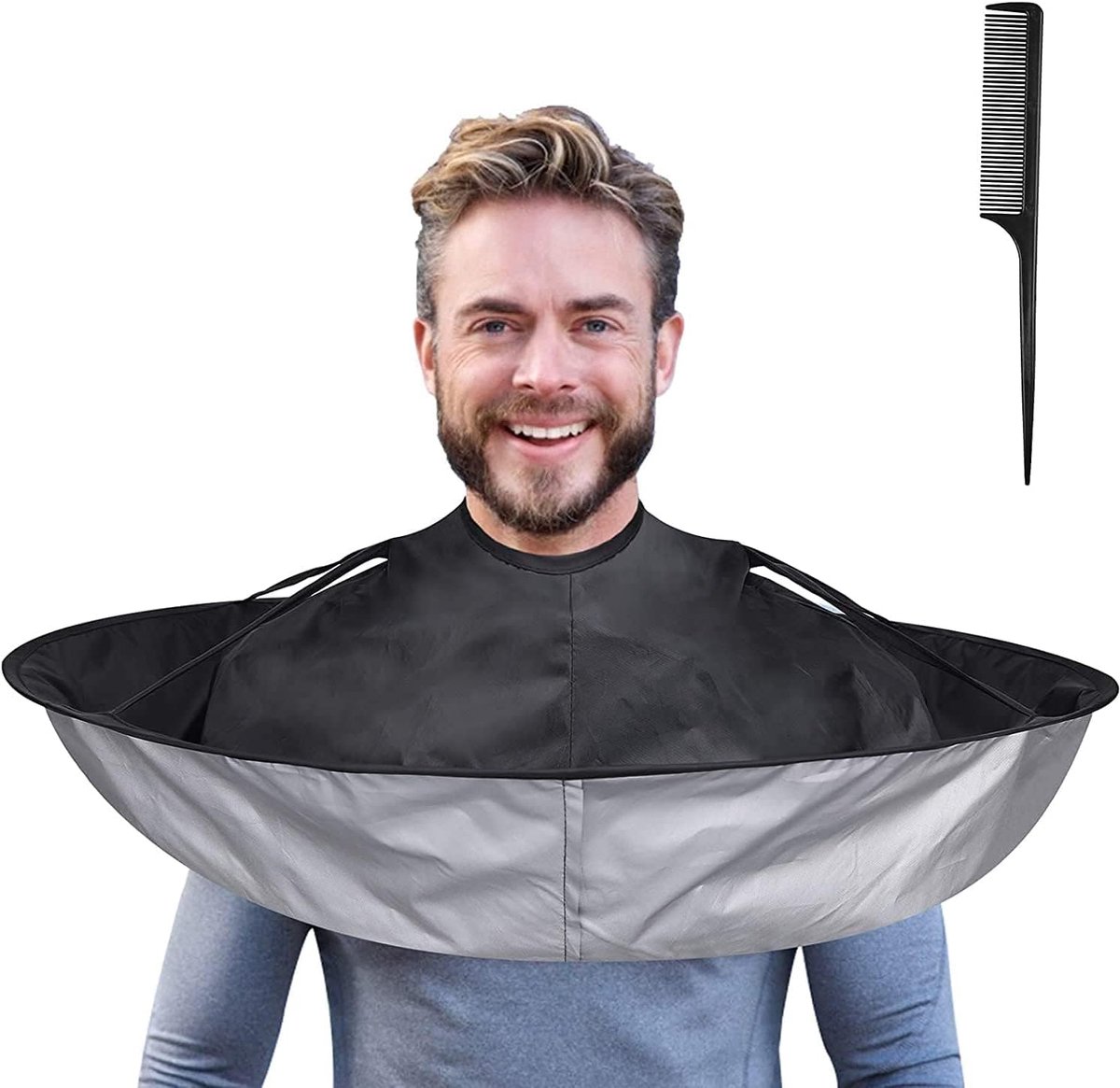 Kappercape Waterproof - Zilverkleurig - Vouwbare Haarstyling Accessoire - Beschermt kleding tijdens knipbeurten - ShopVlot