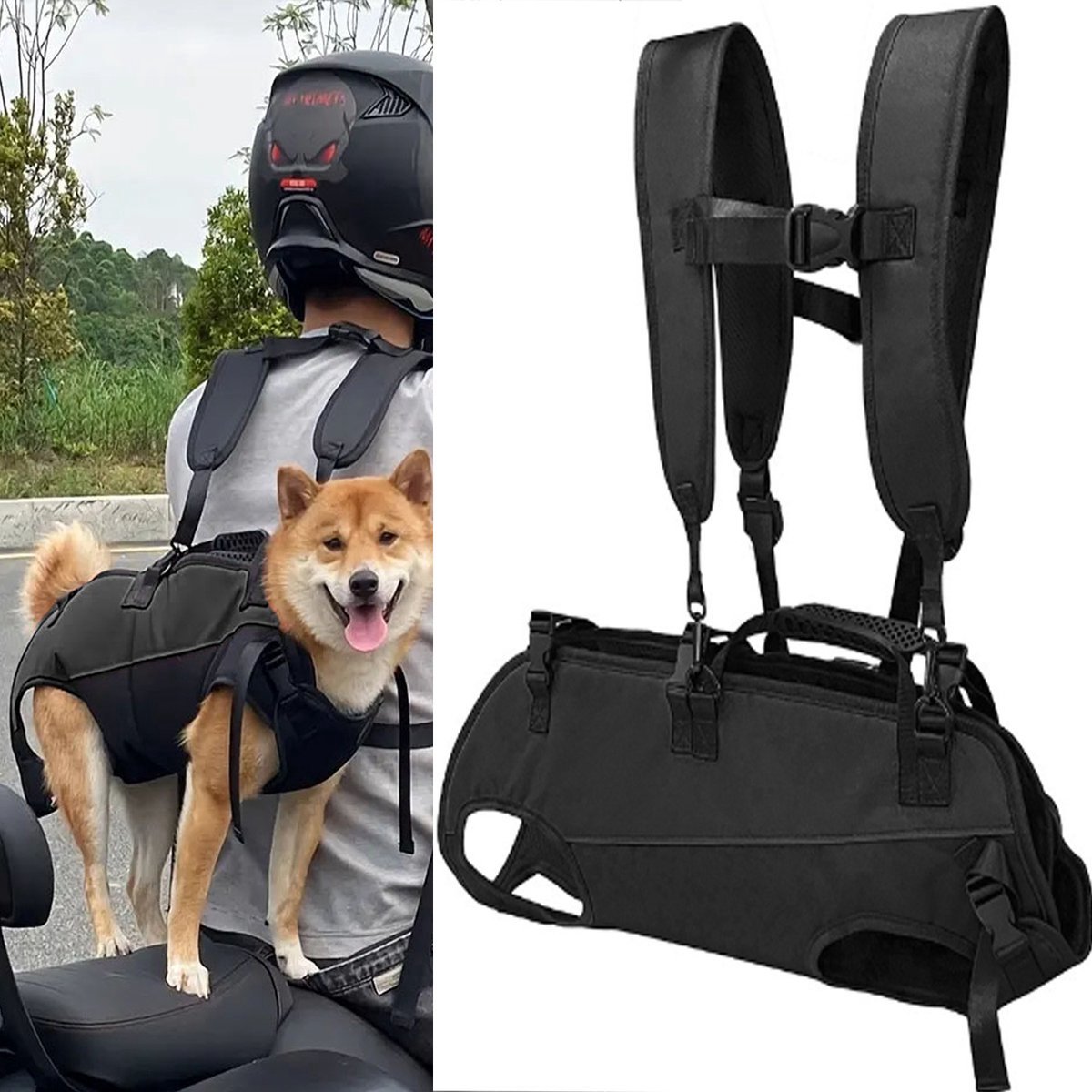 Casalora Hondenrugzak voor Buiten – L- Draagbare en Ademend Honden Draagzak met Dubbele Schouderriem en Handgreep – Geschikt voor 17 - 27 kg Kleine en Middelgrote Honden