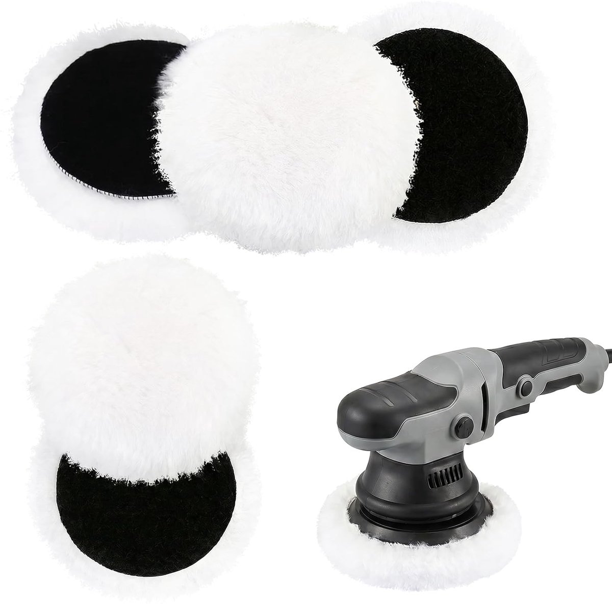 Polijstschijven 150mm - Lambswol Polijstpads - Voorzichtig Polijsten - Ideaal voor Auto en Meubels - ShopVlot