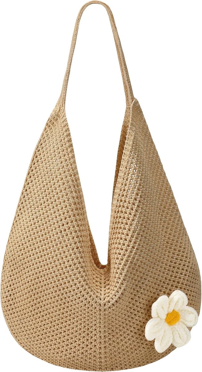 Gehaakte strandtas dames - mesh schoudertas - boho stijl - perfect voor vakantie - ShopVlot