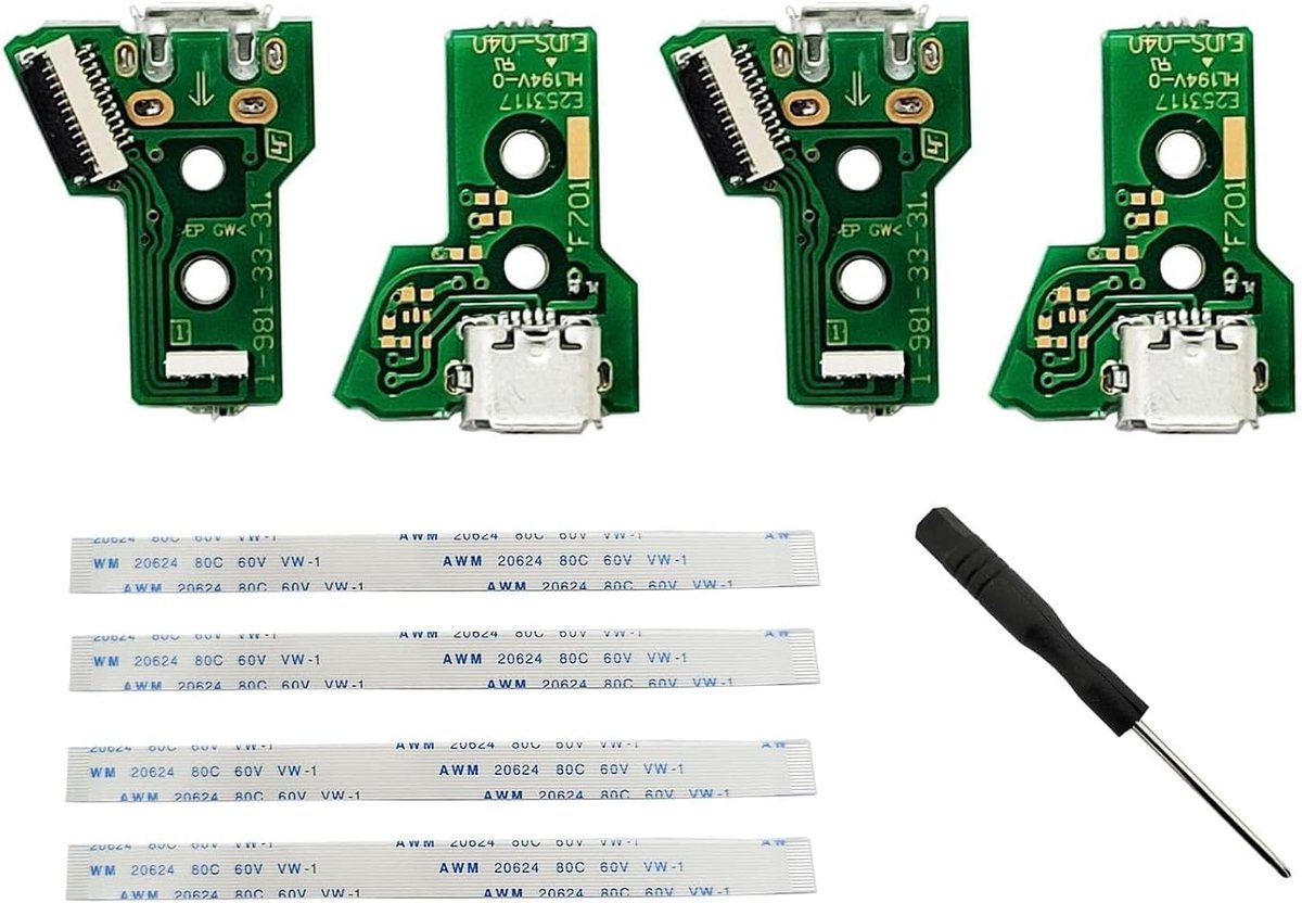 Interface Board JDS-040 - 4 Stuks - 12 Pin Lint Kabel - Vervangingen voor PS4 Pro/Slanke Controller - ShopVlot