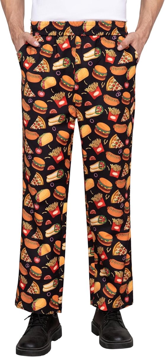 herenbroek kokerbroek werkbroek bedrukt elastische taille broek met zak